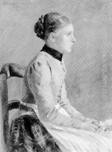 Madchen, Sitzend, Im Profil by Otto (Karl O.) Matthaei