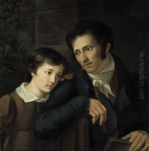 Doppelbildnis Eines Zeichners Mit Seinem Sohn by Johann Friedrich Matthaei