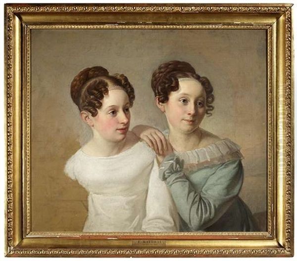 Portrait Der Geschwister Friedrike Und Luise Campe, Tochter Des Leipziger Groskaufmanns Und Bayrischen Konsuls Finanzrat Heinrich Wilhelm Campe - view 1