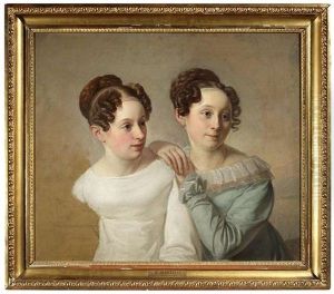 Portrait Der Geschwister Friedrike Und Luise Campe, Tochter Des Leipziger Groskaufmanns Und Bayrischen Konsuls Finanzrat Heinrich Wilhelm Campe