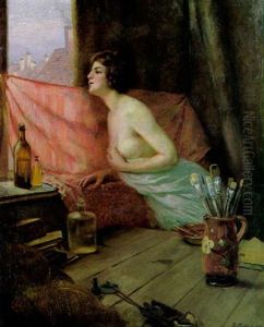Am Atelierfenster by Theodor Matthei