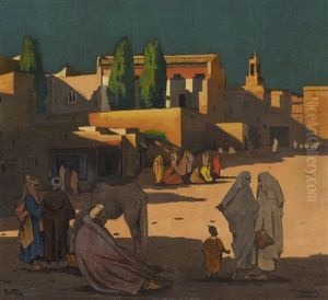Ansicht Von Meknes Mit Personenstaffage by Jules Matthey de l'Etang