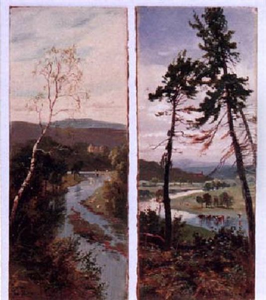 Scenic Overlook With Stream And Castle - view 1