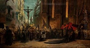 Una Procesion De Madrugada by Virgilio Mattoni de la Fuente
