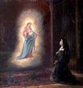 Aparicion Del Corazon De Jesus A Santa Margarita M Alacoque En El Monasterio De Paray-le-monian