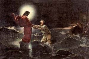 Aparicion De Cristo Resucitado A San Pedro by Virgilio Mattoni de la Fuente