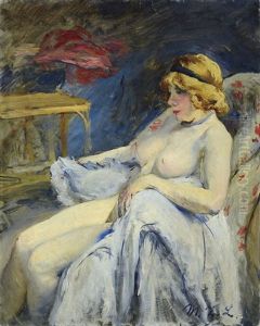 Sitting Woman by Laszlo Mattyasovszky Zsolnay