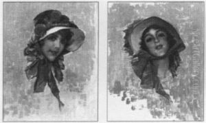 Head Of A Woman Wearing A Large Bonnet