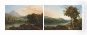 A Pair Of Italianate Landscapes by Fedor Mikhailovich Matveev