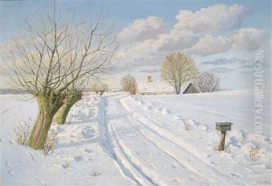 Eine Winterlandschaft Im Sonnenschein