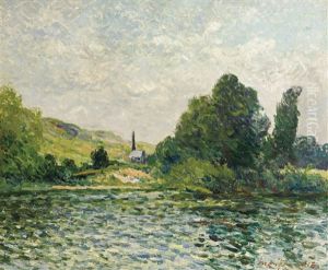 Bords De La Seine, Paysage A Bouafles, Eure by Maxime Maufra