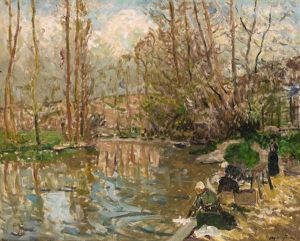Les Laveuses, Bords De Marne by Maxime Maufra