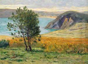 Premieres Lueurs Du Matin, Les Falaises Pres De Morgat by Maxime Maufra