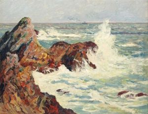 Les Rochers Du Domois (belle Ile En Mer) by Maxime Maufra