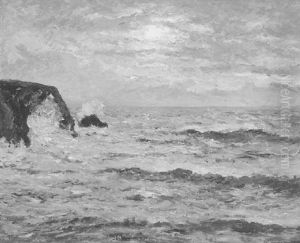 Coucher De Soleil Cote Savage De Belle Ile En Mer by Maxime Maufra