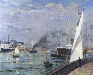 Sortie D'un Cargo-boat, Havre by Maxime Maufra