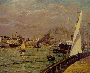 Sortie D'un Cargo-boat, Havre by Maxime Maufra