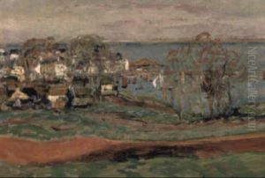 Vue De La Cote D'un Village En Bord De Mer by Maxime Maufra