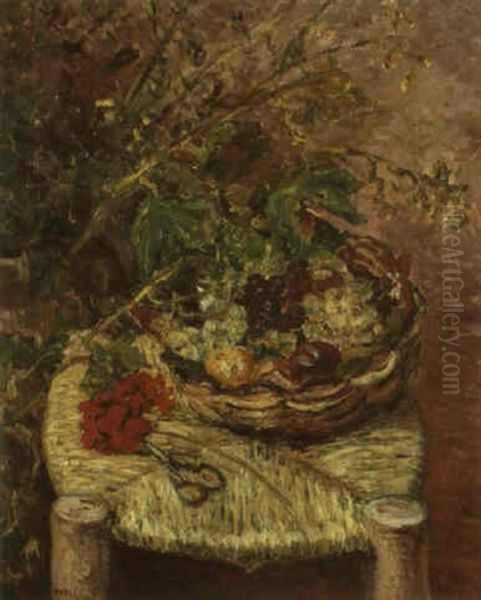 Fleurs Et Fruits Sur Une Chaise - view 1
