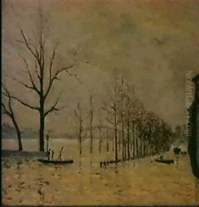 Le Quai De La Rapee - Inondation De Paris by Maxime Maufra