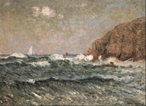 Falaises Et Voiliers En Bretagne by Maxime Maufra