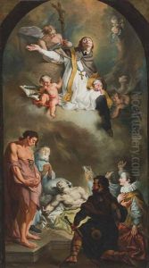 Der Heilige Nepomuk Als Fursprecher Der Armen Und Kranken (design For Altarpiece)