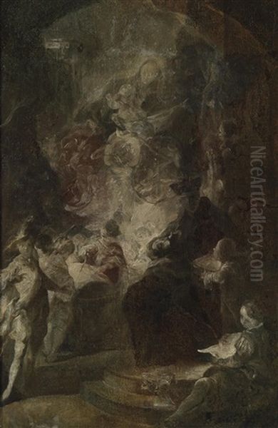 Maria Mit Dem Kind Als Beschutzerin Des Piaristenordens Erscheint Dem Heiligen Joseph Von Calasanz - view 1