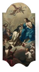 Christus Kront Eine Nonne Zur Heiligen (design For Altar) by Franz Anton Maulbertsch