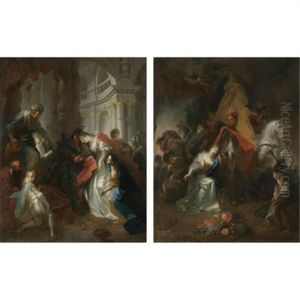 Esther Before Ahasuerus (+ David And Abigail; Pair) by Franz Anton Maulbertsch