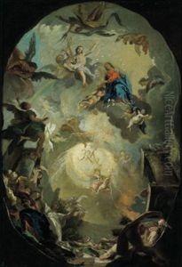 Die Aufnahme Mariens In Den Himmel by Franz Anton Maulbertsch