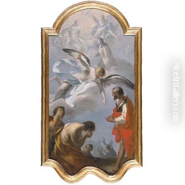 A Young Man Being Called By An Angel, The Holy Trinity Above - view 1