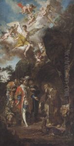 Der Westgotenkonig Wamba Entdeckt Den Heiligen Aegidius, Der, Unterstuzt Vom Konig Ein Kloster Grundete