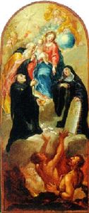The Madonna And Child In Judgement With Saints Benedict, Thomas Aquinas And A Benedictine Nun by Franz Anton Maulbertsch