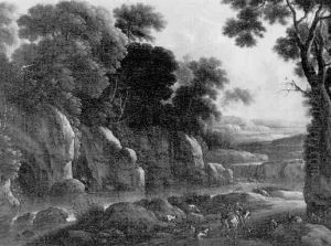 Cavalier Dans Un Paysage Fluvial by Henri Mauperche