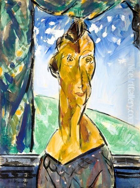 Portrait Of Woman In Window - view 1