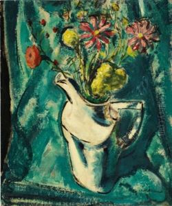 Still Life With White Pitcher And Flowers