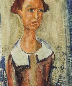 Portrait Of A Woman In Rust-colored Dress by Alfred Henry Maurer