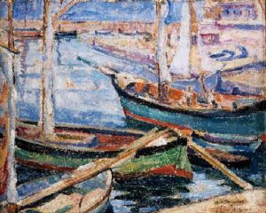 Sailboats In Port by Alfred Henry Maurer
