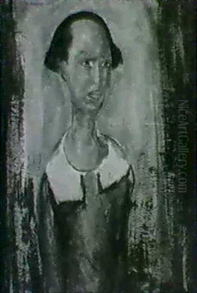 Portrait Of A Woman In A Rust-colored Dress (circa 1920) - view 1