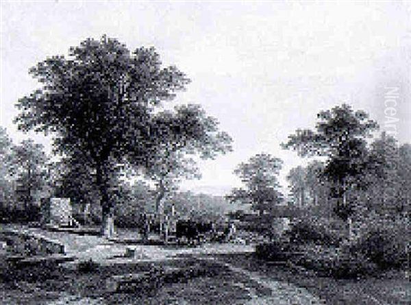 Woodgatherers In A Forest Clearing - view 1
