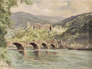 Blick Vom Neckarufer Auf Das Heidelberger Schloss