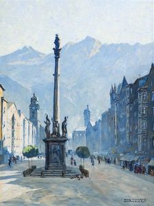 Innsbruck Im Winter, Mit Maria-theresienstrase Und Annasaule