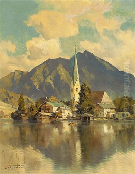 Blick Auf Das Malerische Rottach Egern Mit Dem Wallberg - view 1