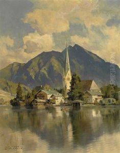 Blick Auf Das Malerische Rottach-egern Mit Dem Wallberg