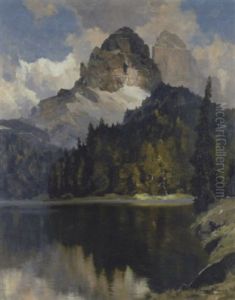 Wisurina-see Mit Blick Auf Die Drei Zinnen by Hans Maurus