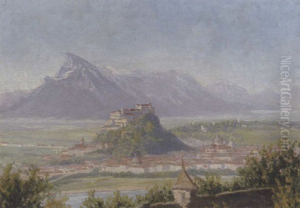 Blick Auf Salzburg Mit Untersberg - view 1