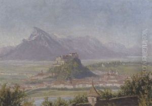 Blick Auf Salzburg Mit Untersberg