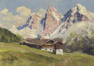 Pfandhof Mit Wildem Kaiser by Hans Maurus