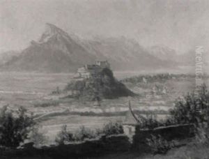 Blick Auf Salzburg Und Den Untersberg Von Der Salzach Aus