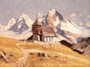 Das Bergkirchlein Bei Arosa by Hans Maurus